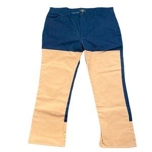 Mens Orvis Jeans W 44 Canvas Front Colorblock Made In USA Cotton Straight NEW